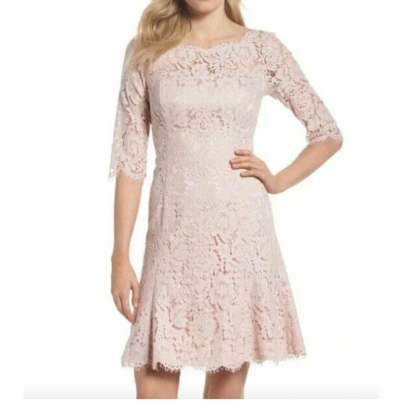 Eliza J blush pink lace overlay dress NWT size 14 - Main Image